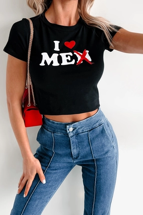 Cozy Blouse "I Love Me" Graphic Tee (Black)