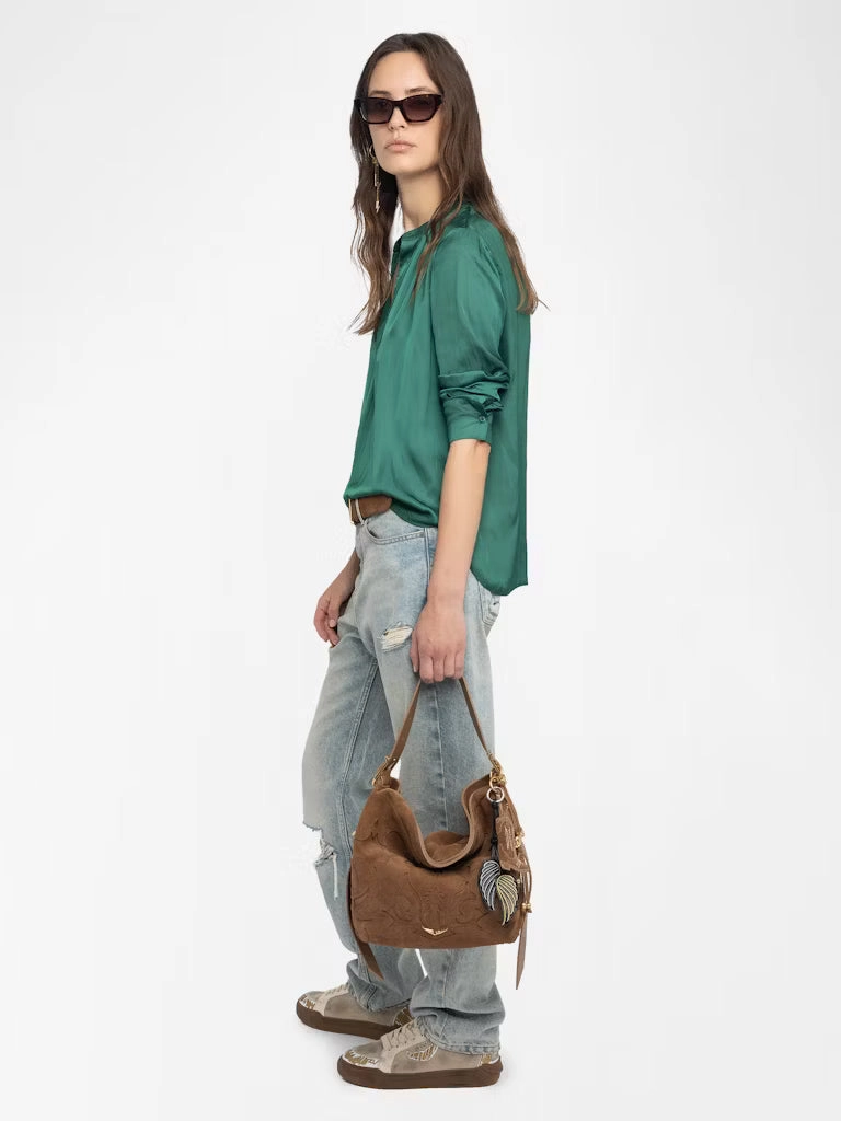 Anti Bacterial Layer Tink Satin Blouse Emerald