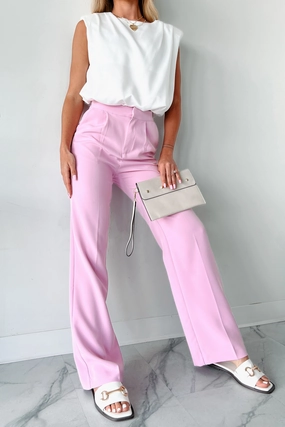 Pressure's On Straight Leg Dress Pants (Pink) SmoothZipClosure Casual Layer