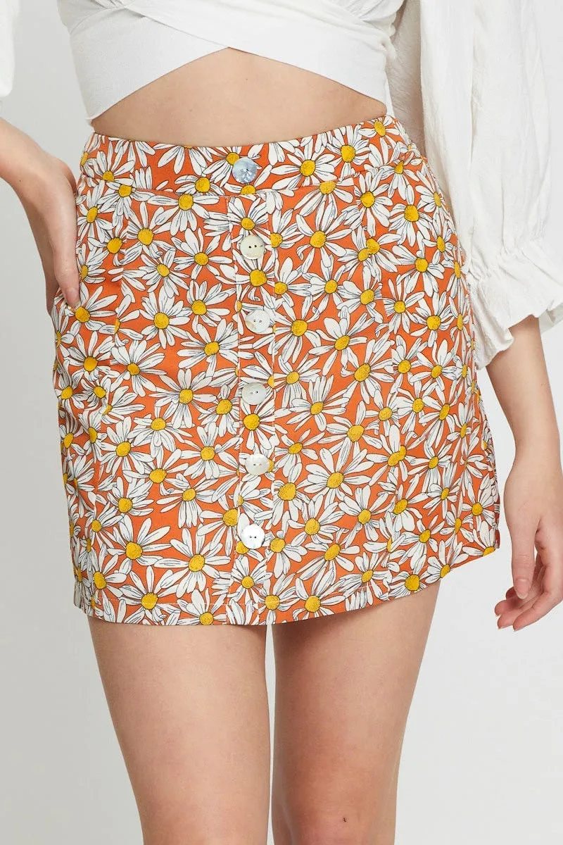 Print A Line Skirt