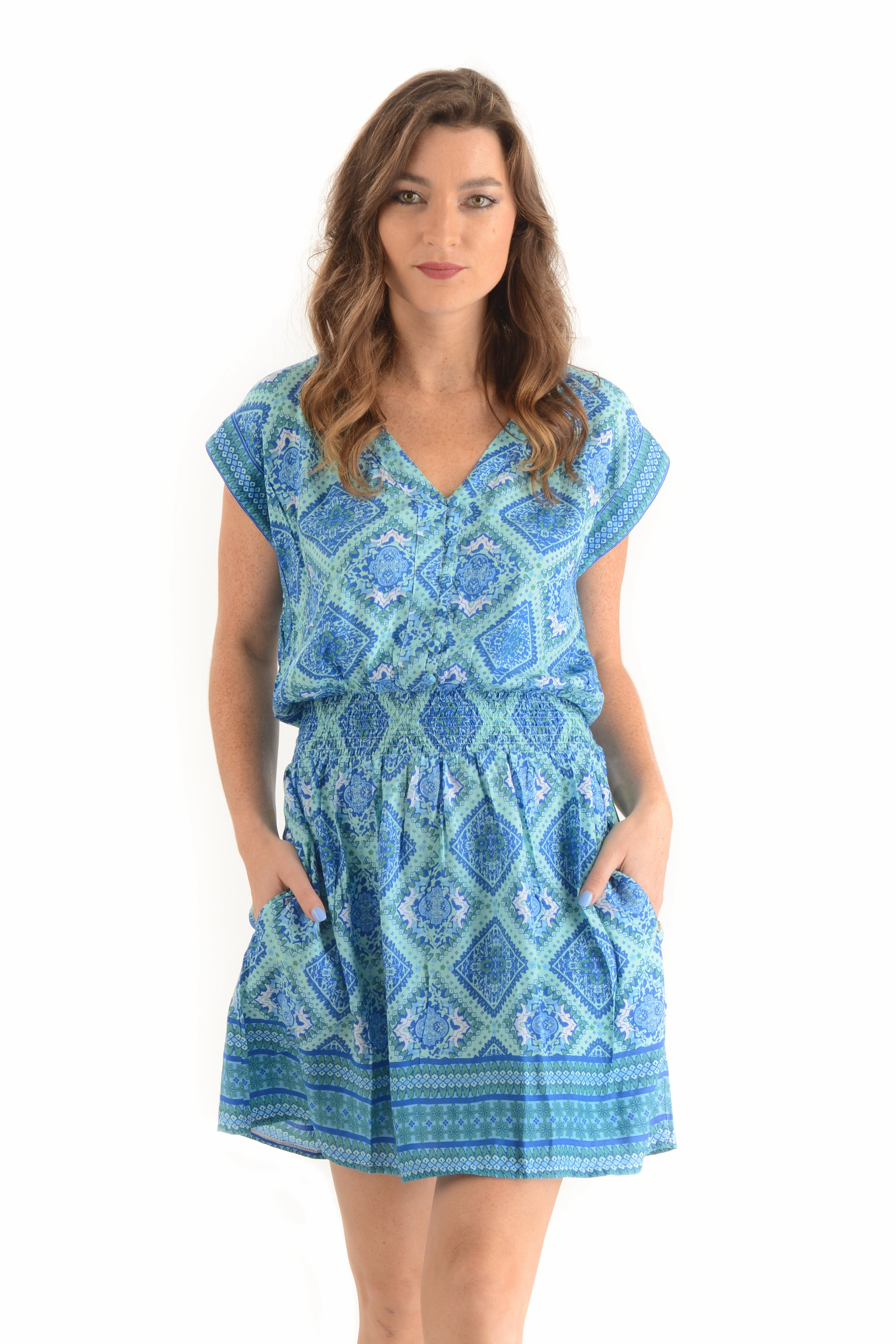 Anna Dress / Aqua Diamond Smooth Tone