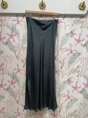 Blogger Favorite Cadence Satin Skirt in Marsh