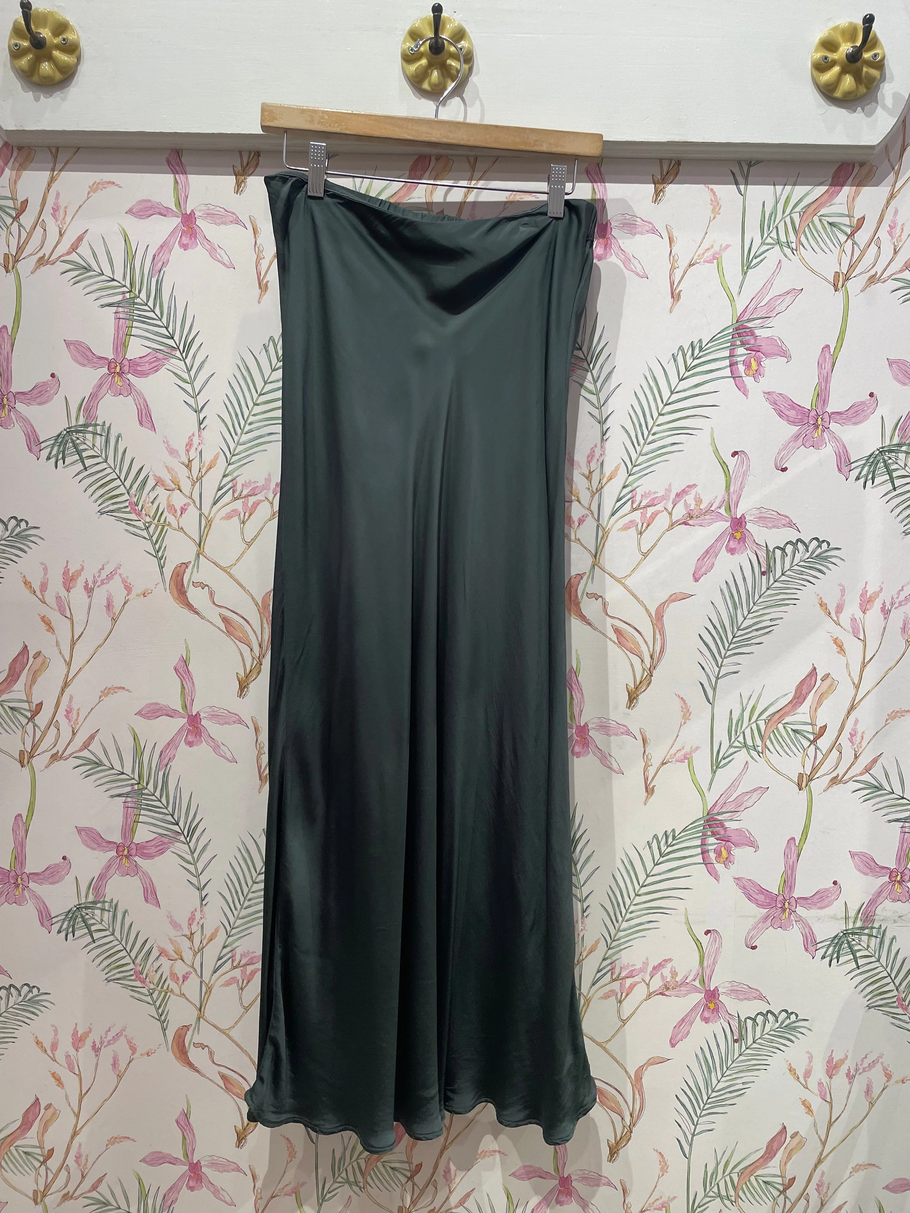 Blogger Favorite Cadence Satin Skirt in Marsh
