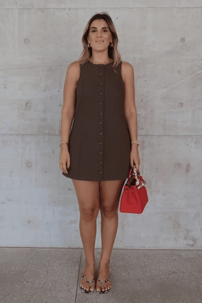 Soft Tones Vibrant Spirit Kate Mini Dress Cocoa