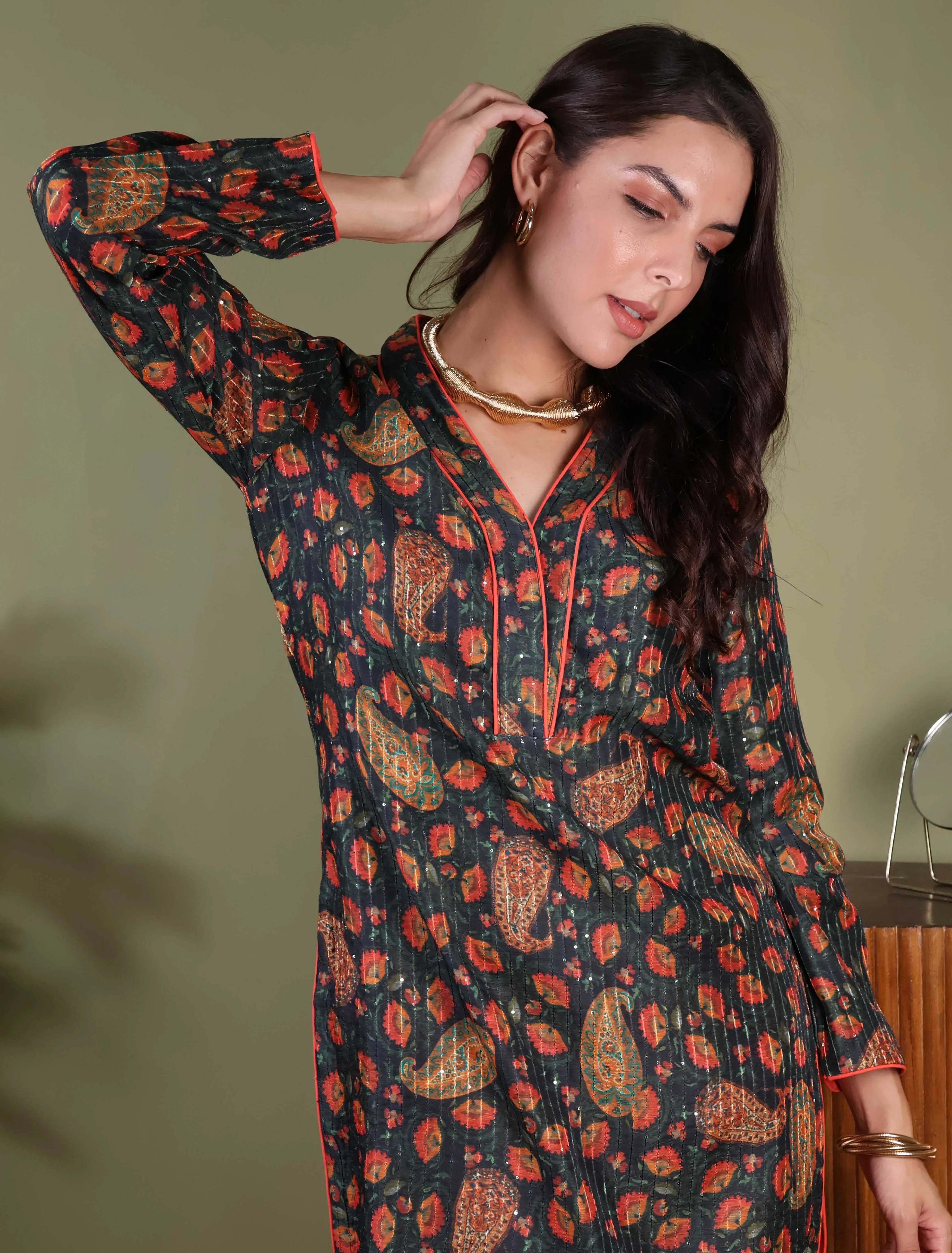 Prussian Blue Kurta & Pant Set