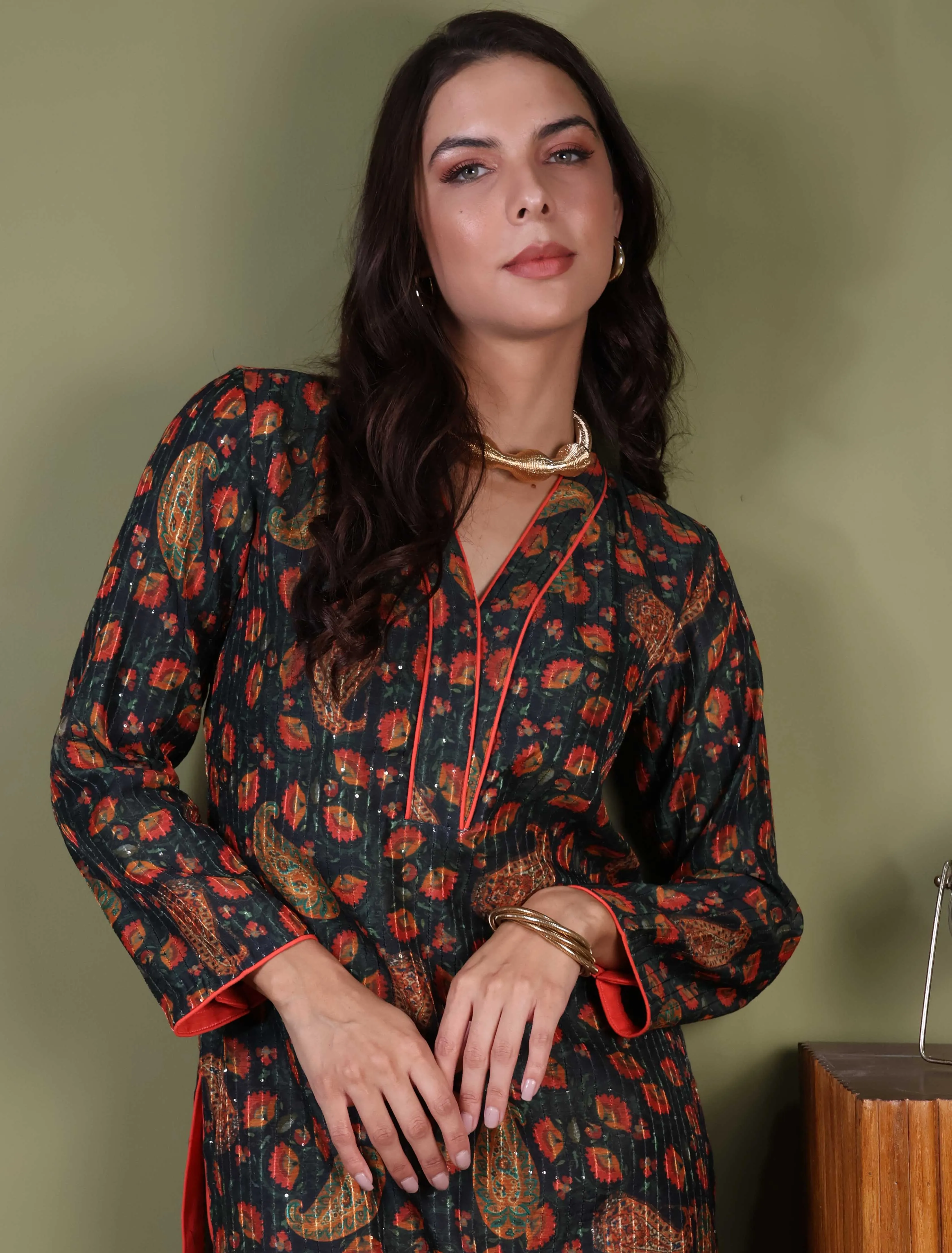 Prussian Blue Kurta & Pant Set