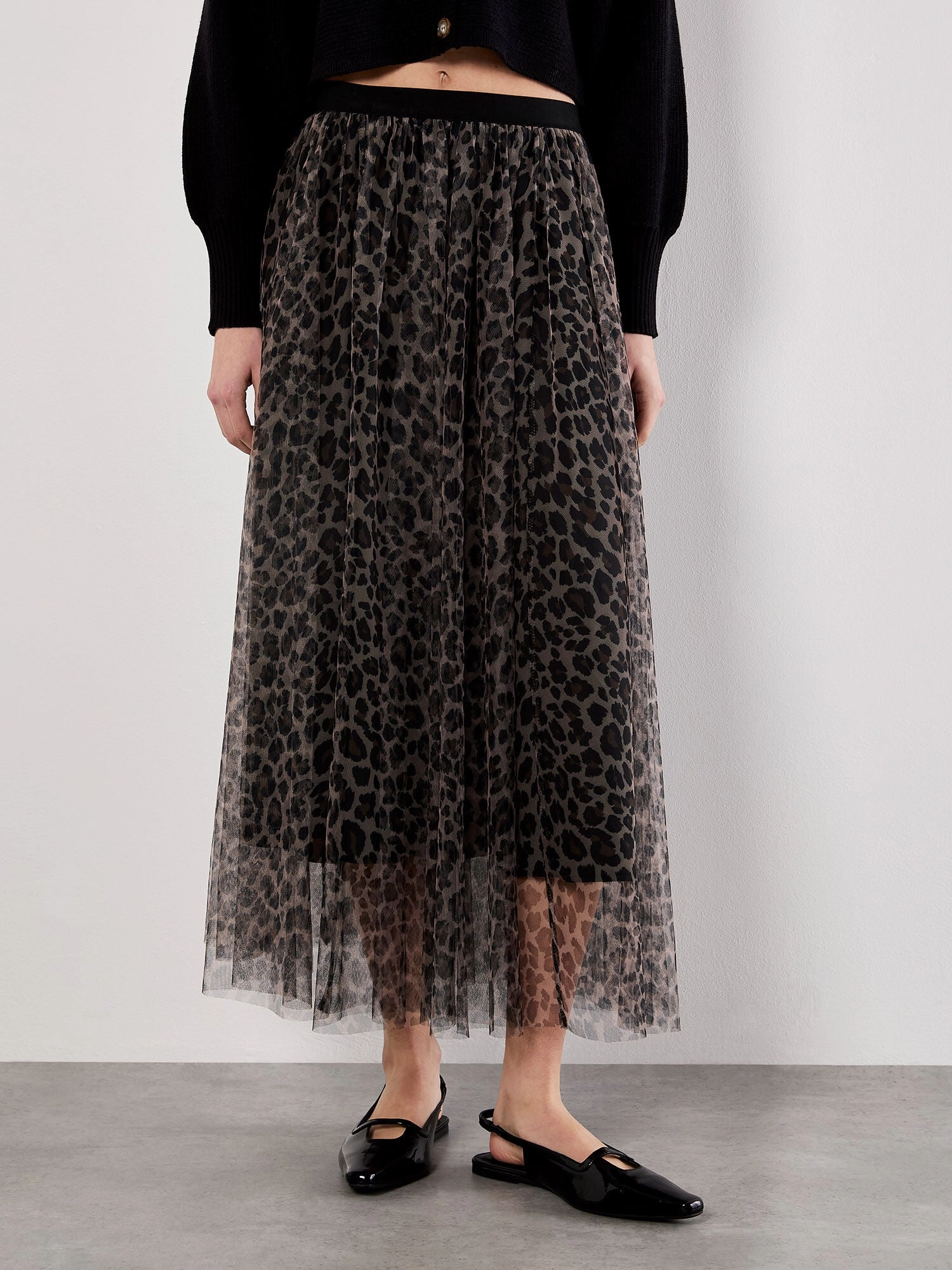 Easy Vibe Glamorous Appeal Layered Tulle Skirt in Leopard