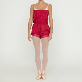 Breathable Office Versatile Everyday Pull-on Micro Romper RED