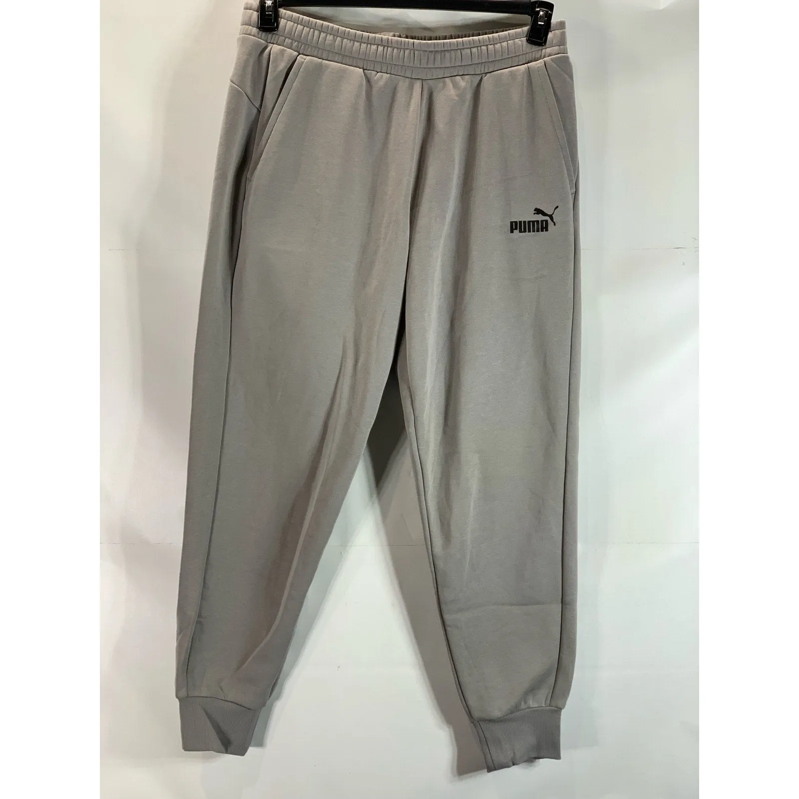 PUMA Men's Concrete Gray Essential Logo Fleece Pull-On Sweatpants SZ XL