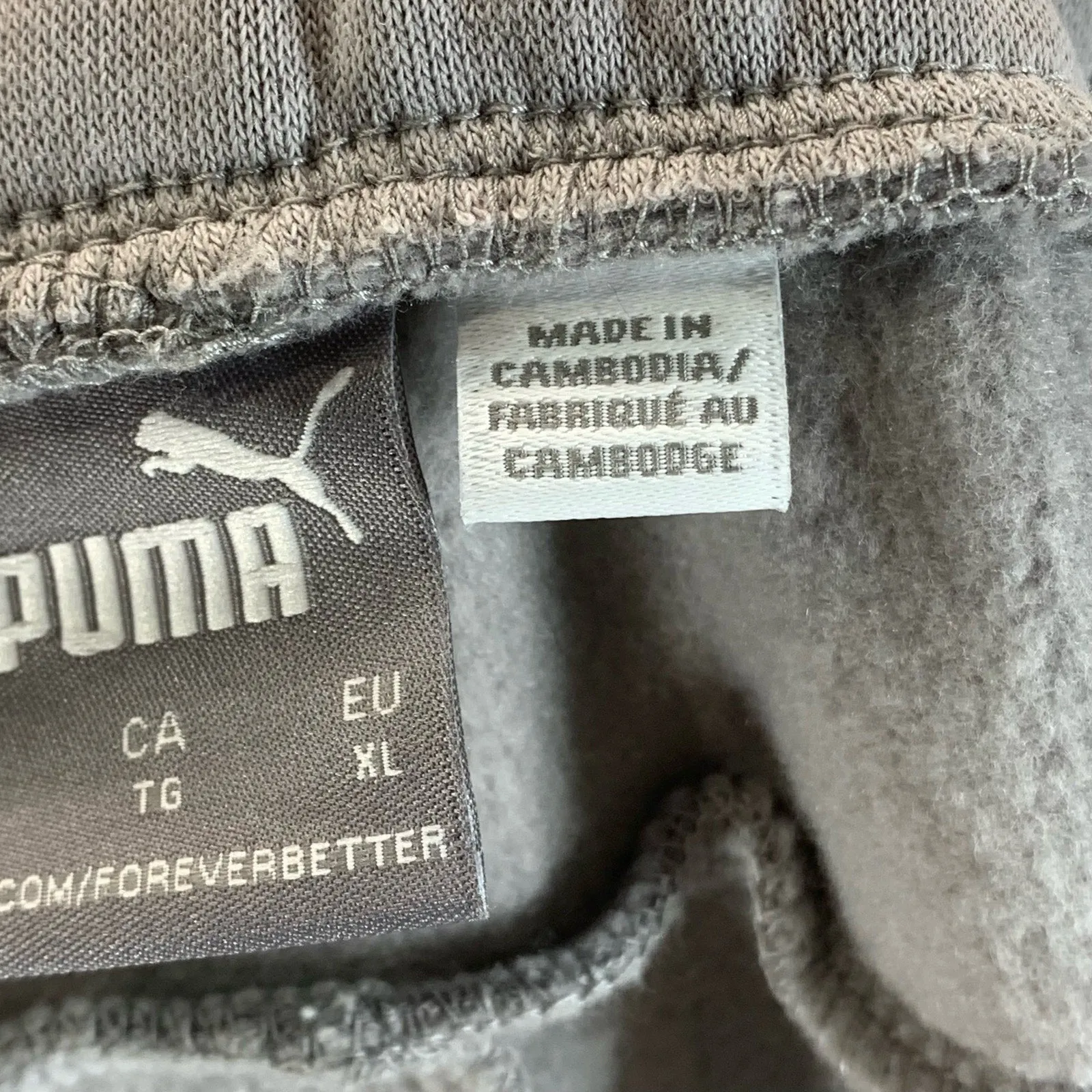 PUMA Men's Concrete Gray Essential Logo Fleece Pull-On Sweatpants SZ XL