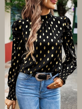 ROUND NECK RUFFLED SLEEVE LOOSE TOP Variable Tension Adjustment NonRestrictive Armholes