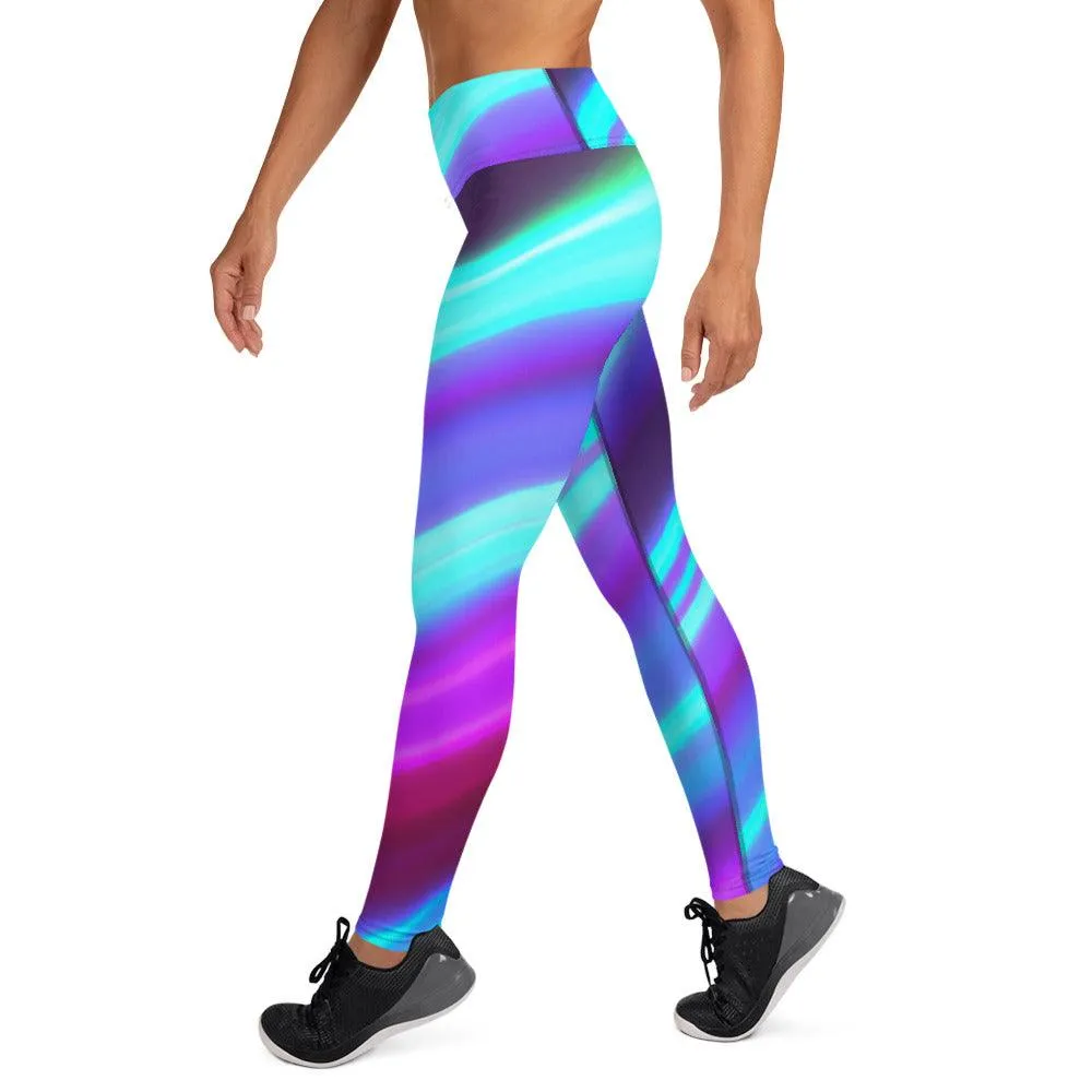 Purple Sliced Yoga Leggings