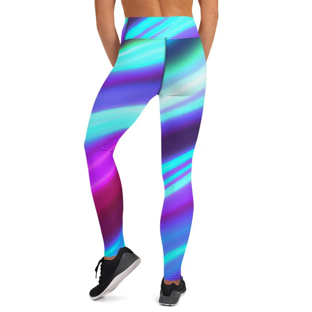 Purple Sliced Yoga Leggings