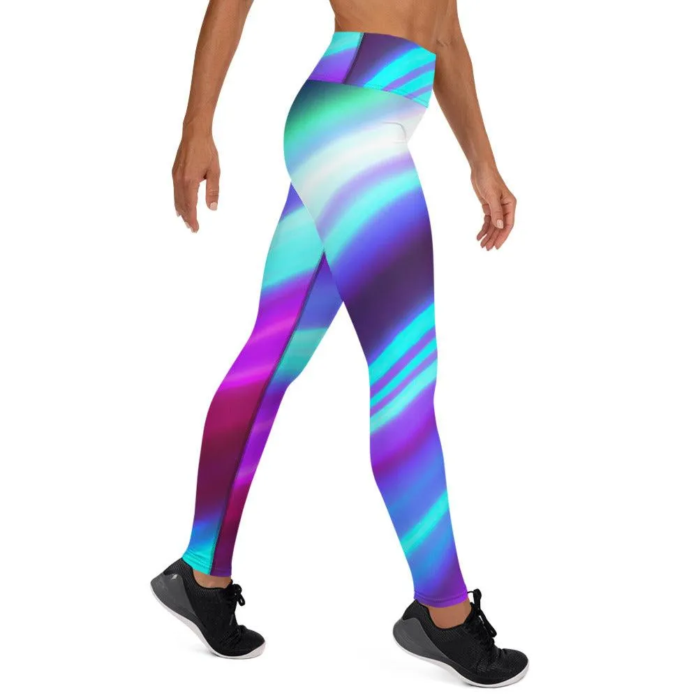 Purple Sliced Yoga Leggings