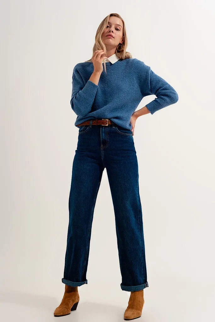 Q2 - Original Relaxed Mom Fit Jeans in Mid Wash Blue