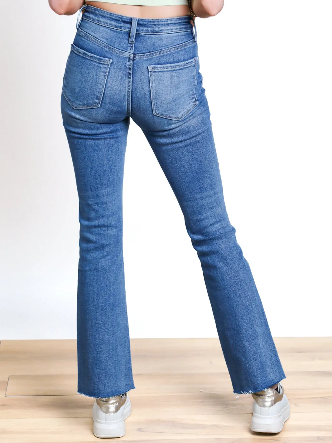 Rachel High Rise Clean Hem Bootcut Jeans