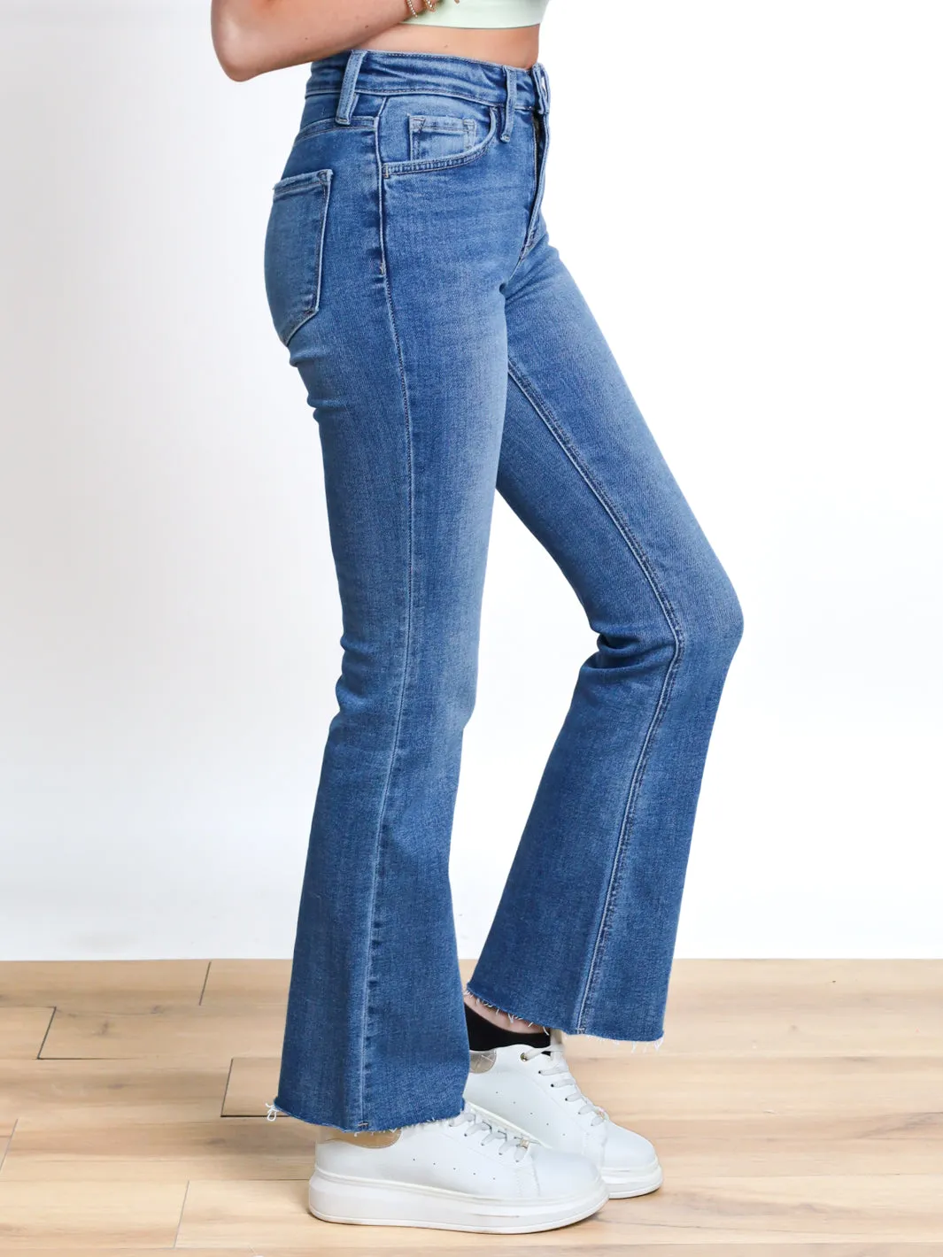 Rachel High Rise Clean Hem Bootcut Jeans