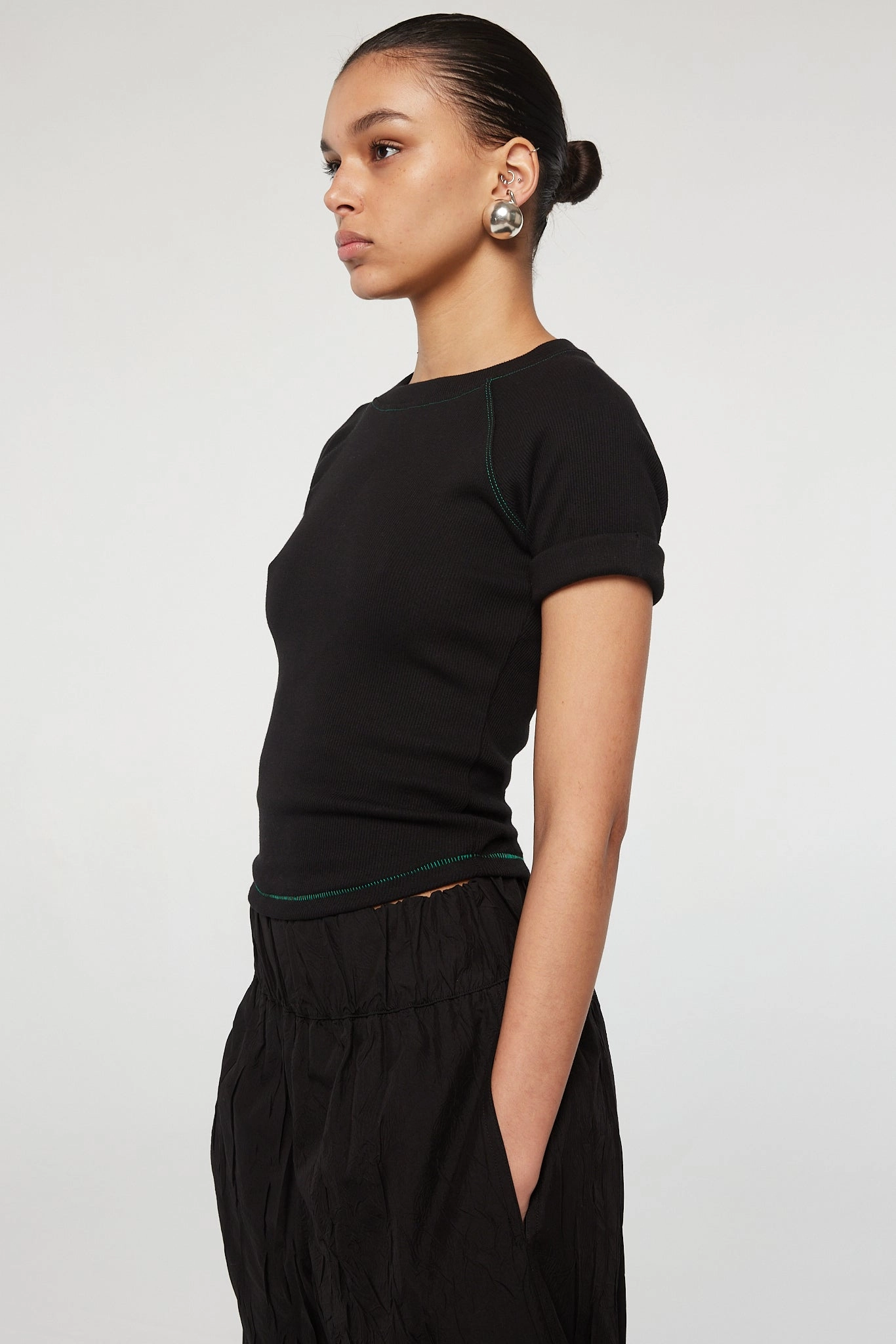 RANI T-SHIRT Durable Fiber Blend ContrastPlacket