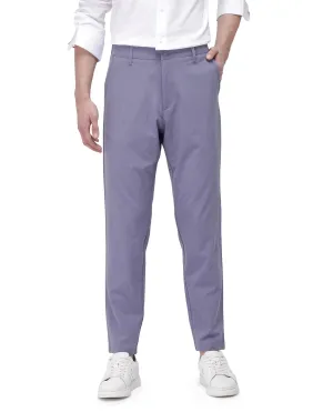 Rare Rabbit Men Driver-2 Dusky Purple Cotton Elastane Fabric Button Closure Plain Trouser