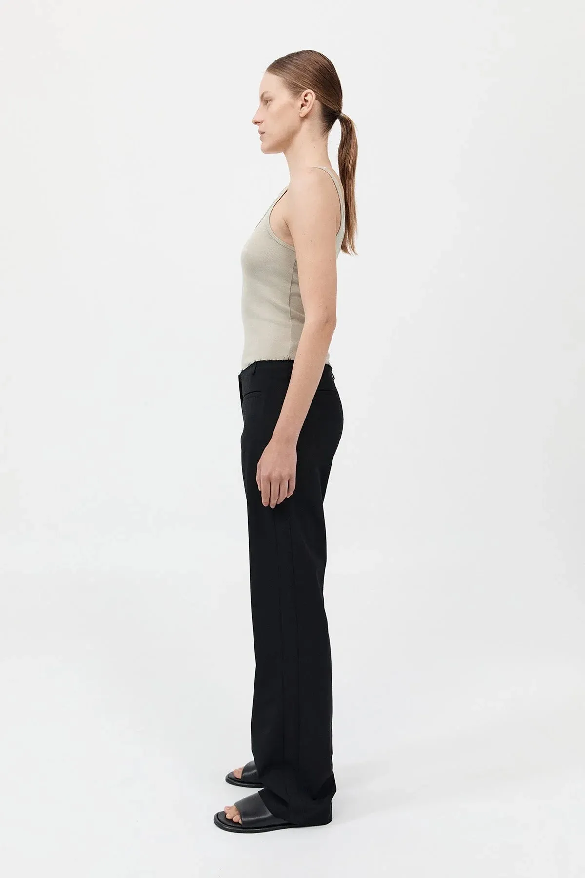 Raw Edge Pants - Black