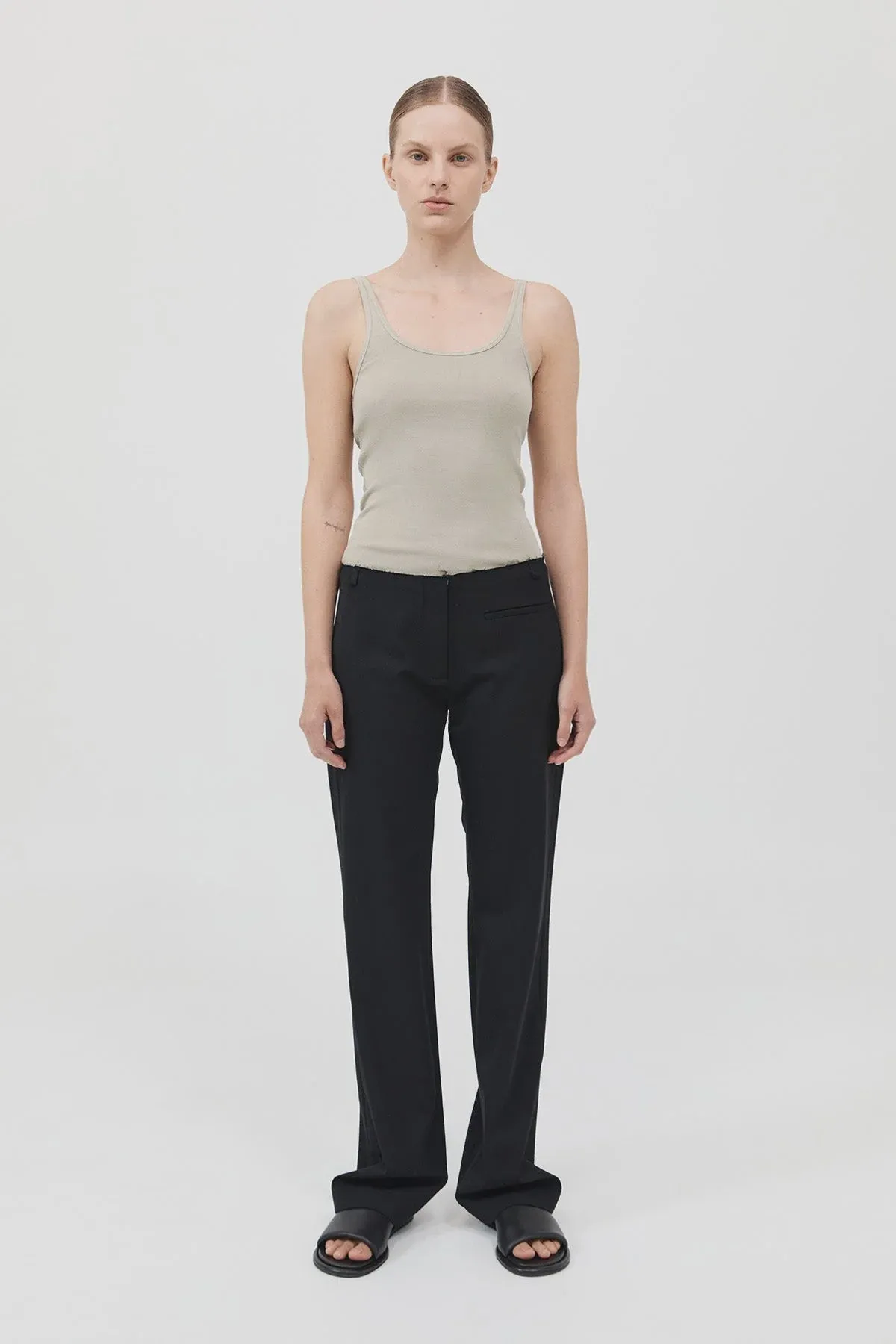 Raw Edge Pants - Black