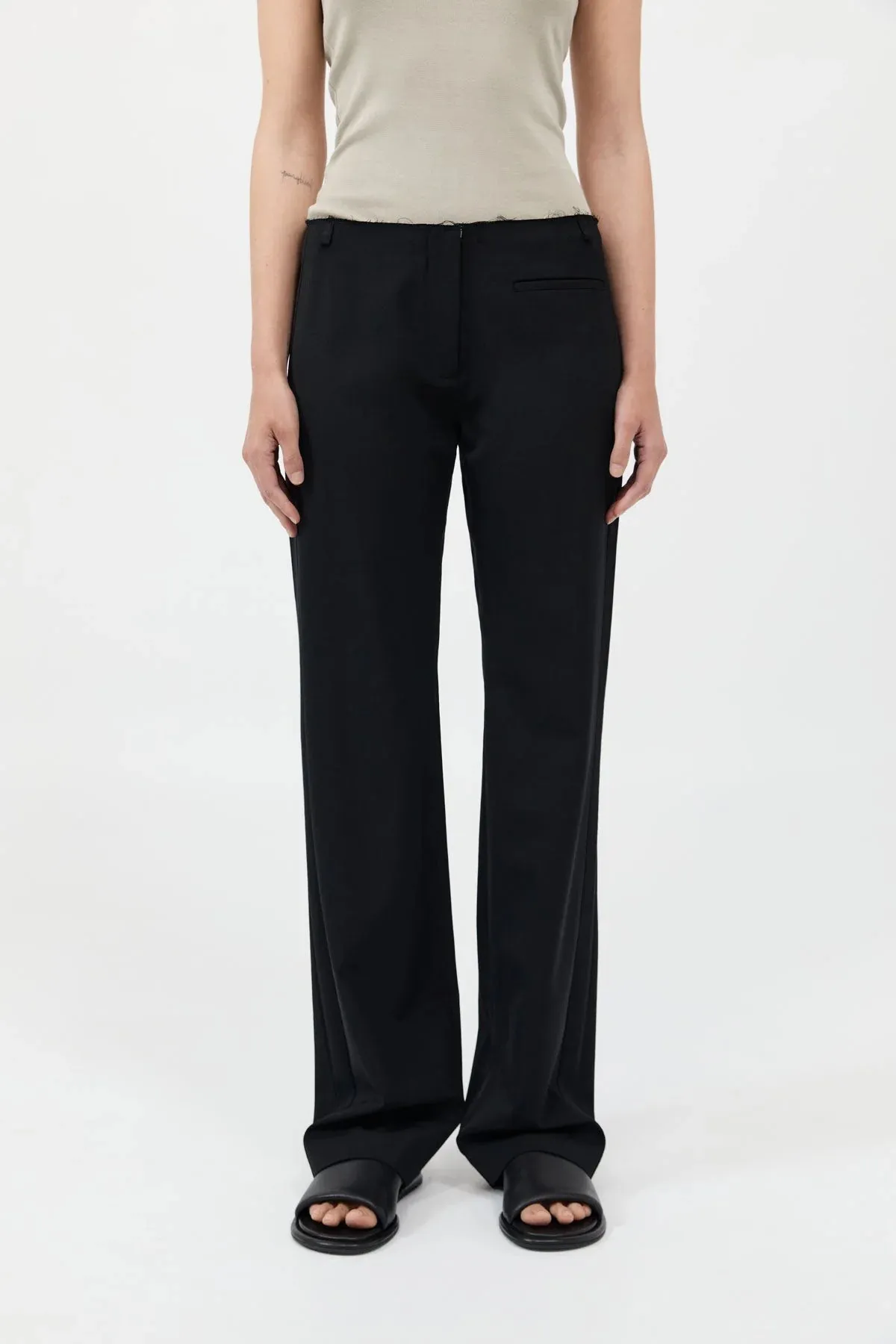 Raw Edge Pants - Black