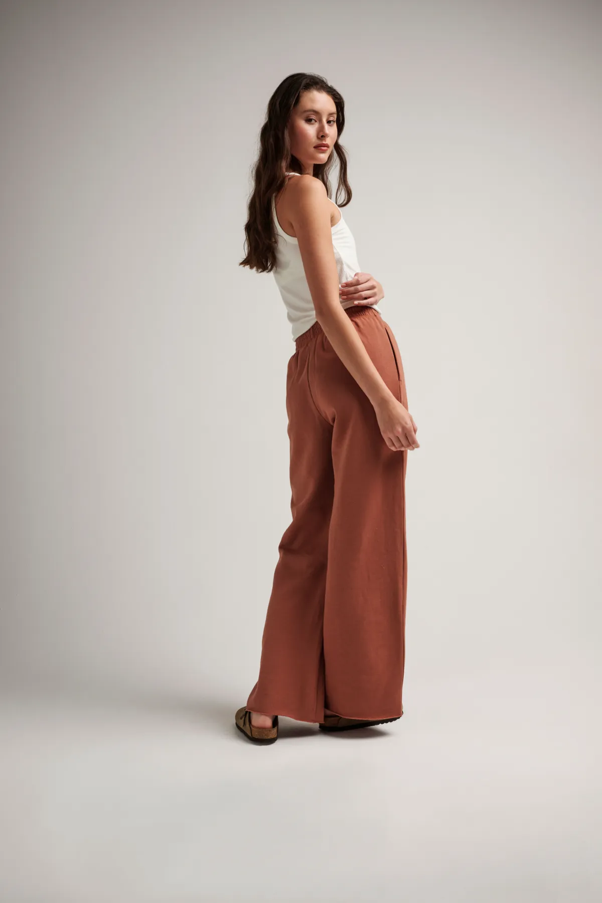 Recycled Fleece Wide Leg Pant