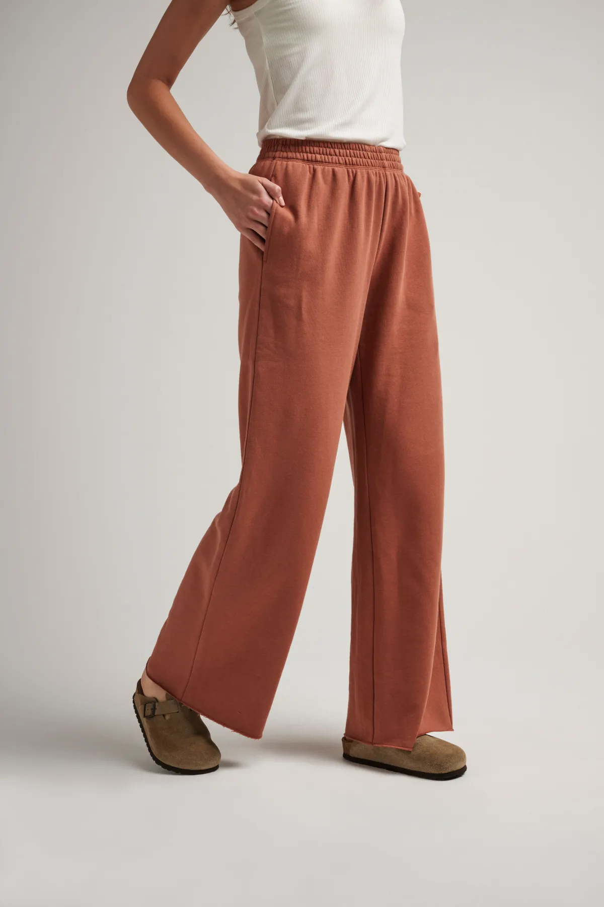 Recycled Fleece Wide Leg Pant