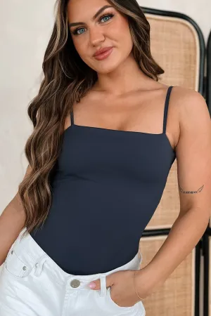 QuickDrying Good Genes Cut-Out Tank Bodysuit (Navy)