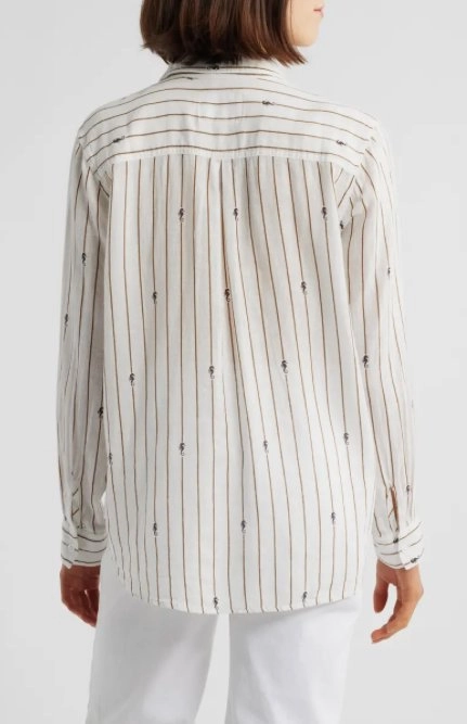 Charli Button-Down Striped Seahorses SweatAbsorbent Low Impact Manufacturing
