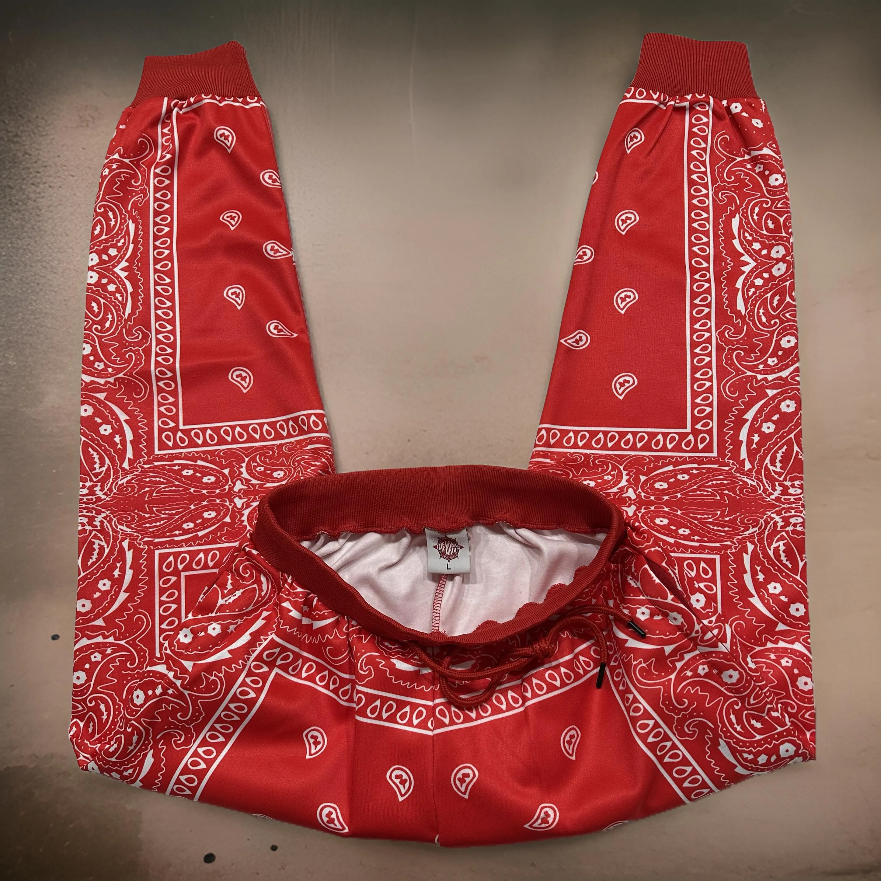 *RED BANDANA* ~custom fleece lined~ •jogger sweatpants•