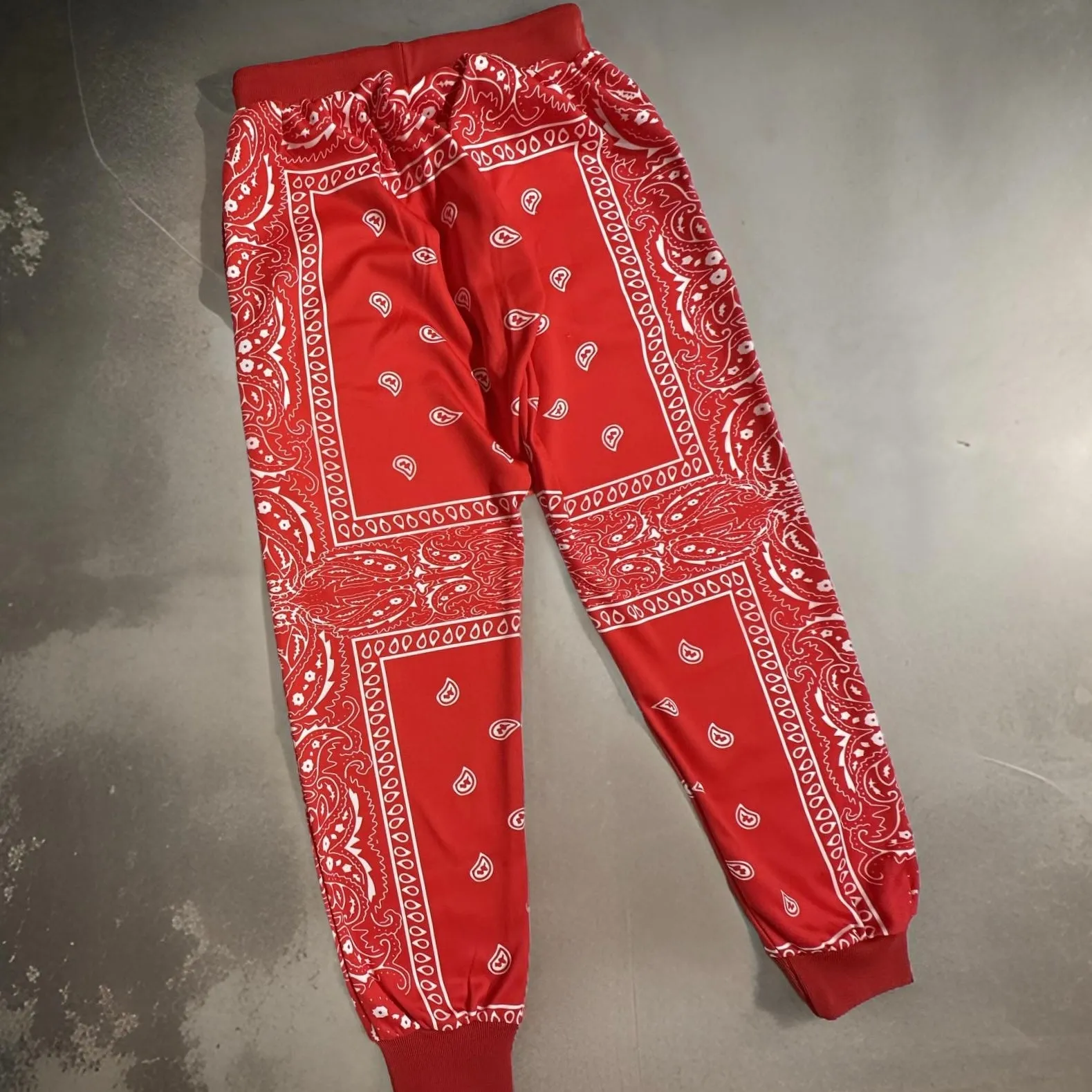 *RED BANDANA* ~custom fleece lined~ •jogger sweatpants•