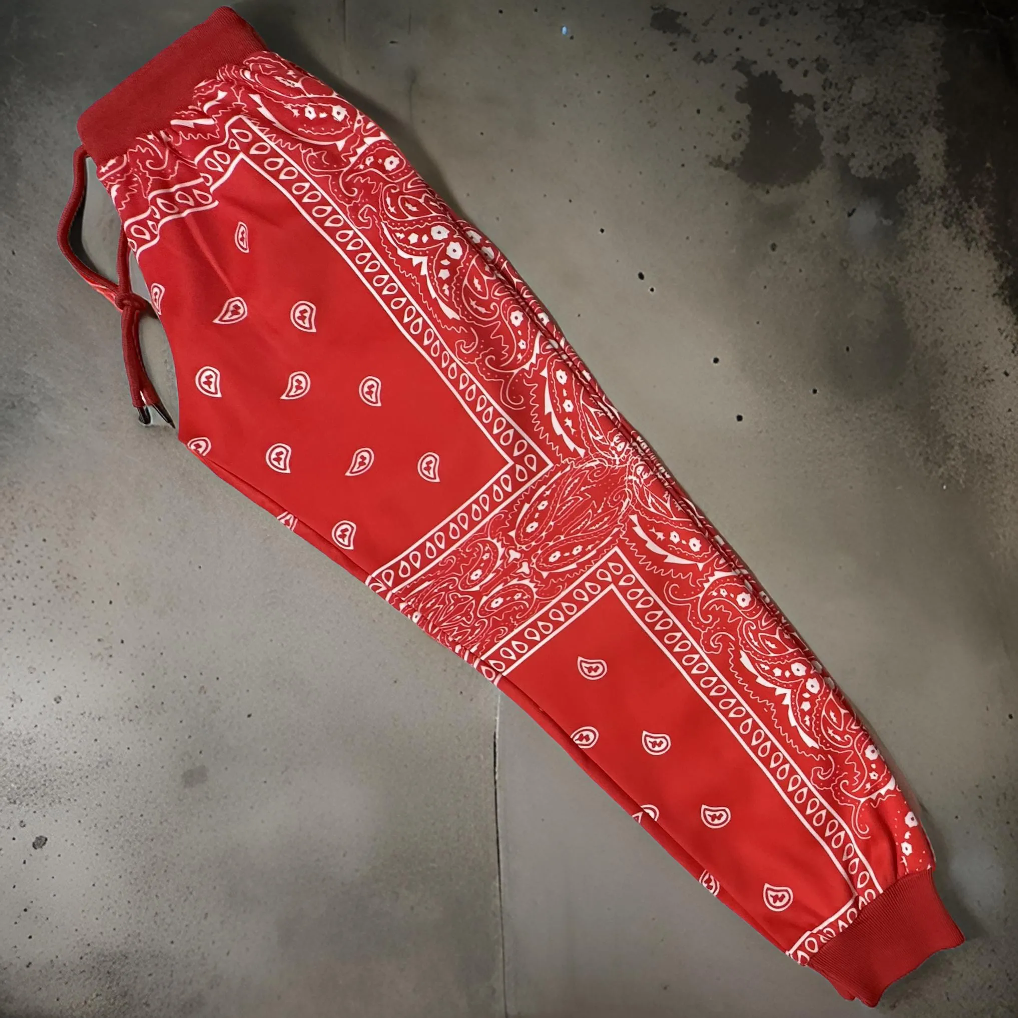 *RED BANDANA* ~custom fleece lined~ •jogger sweatpants•