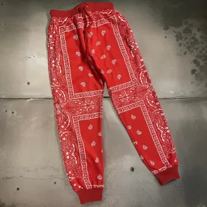 *RED BANDANA* ~custom fleece lined~ •jogger sweatpants•