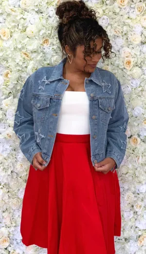 Red Classic Pleated Midi Skirt With Pockets
