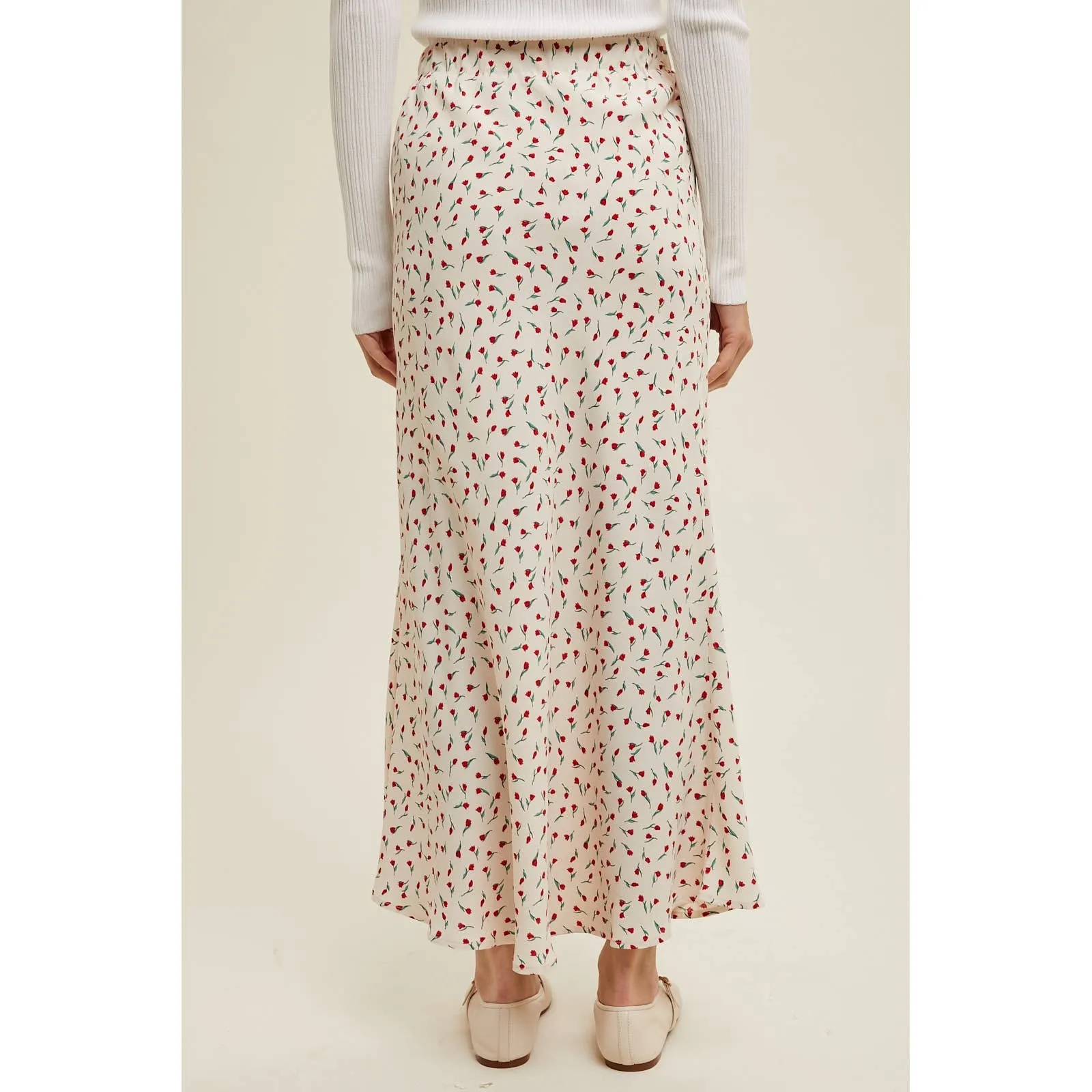 Red Floral Maxi Skirt
