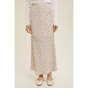 Red Floral Maxi Skirt