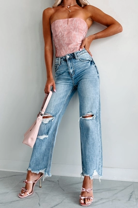 Redeemed High Rise Distressed 90's Flare Vervet Jeans (Medium) Layered Protection Core Basic