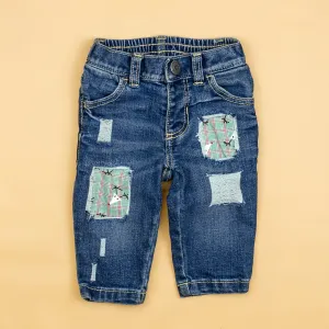 Reindeer Plaid Destroyed Denim (0-3m only)