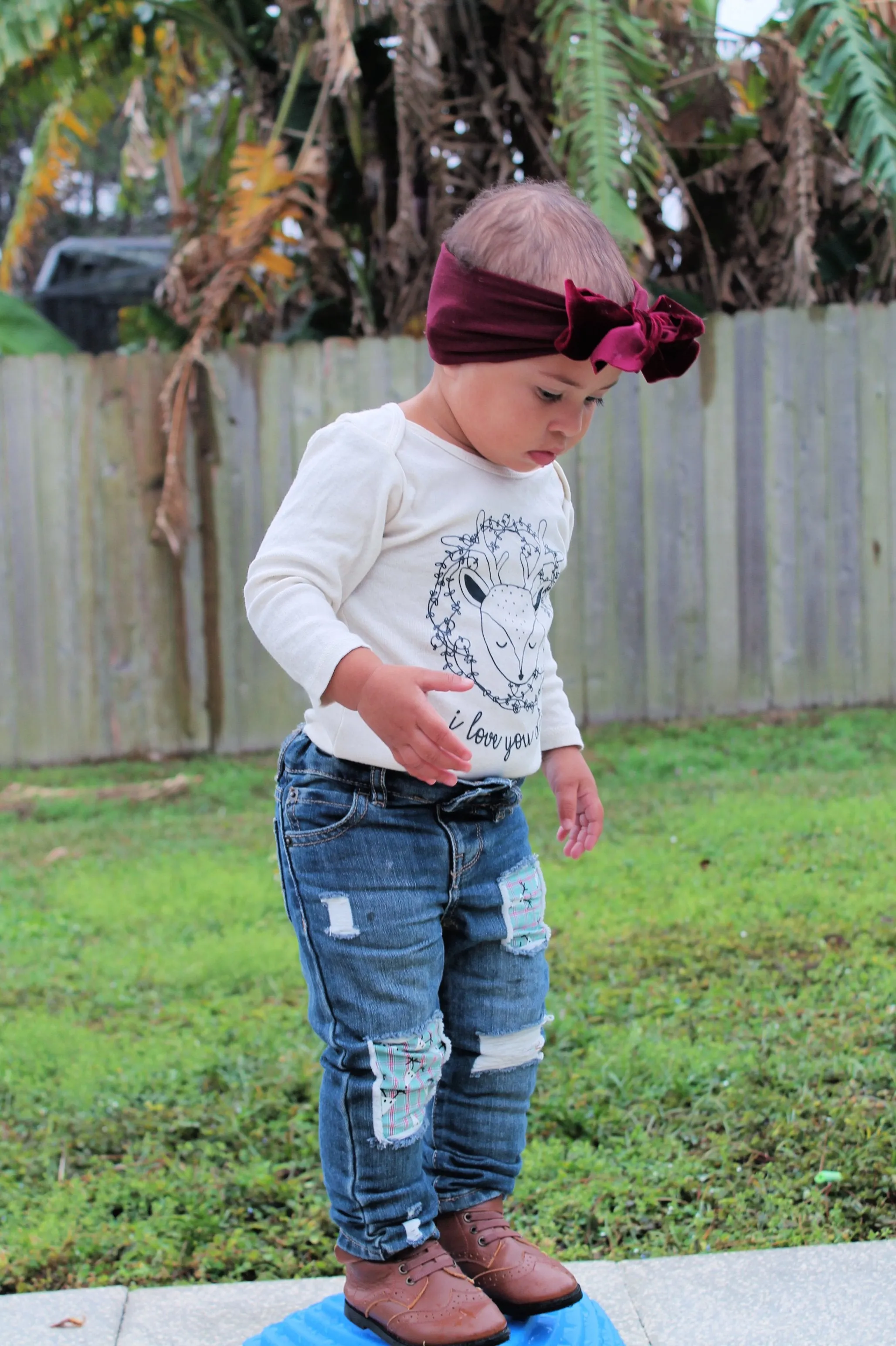 Reindeer Plaid Destroyed Denim (0-3m only)