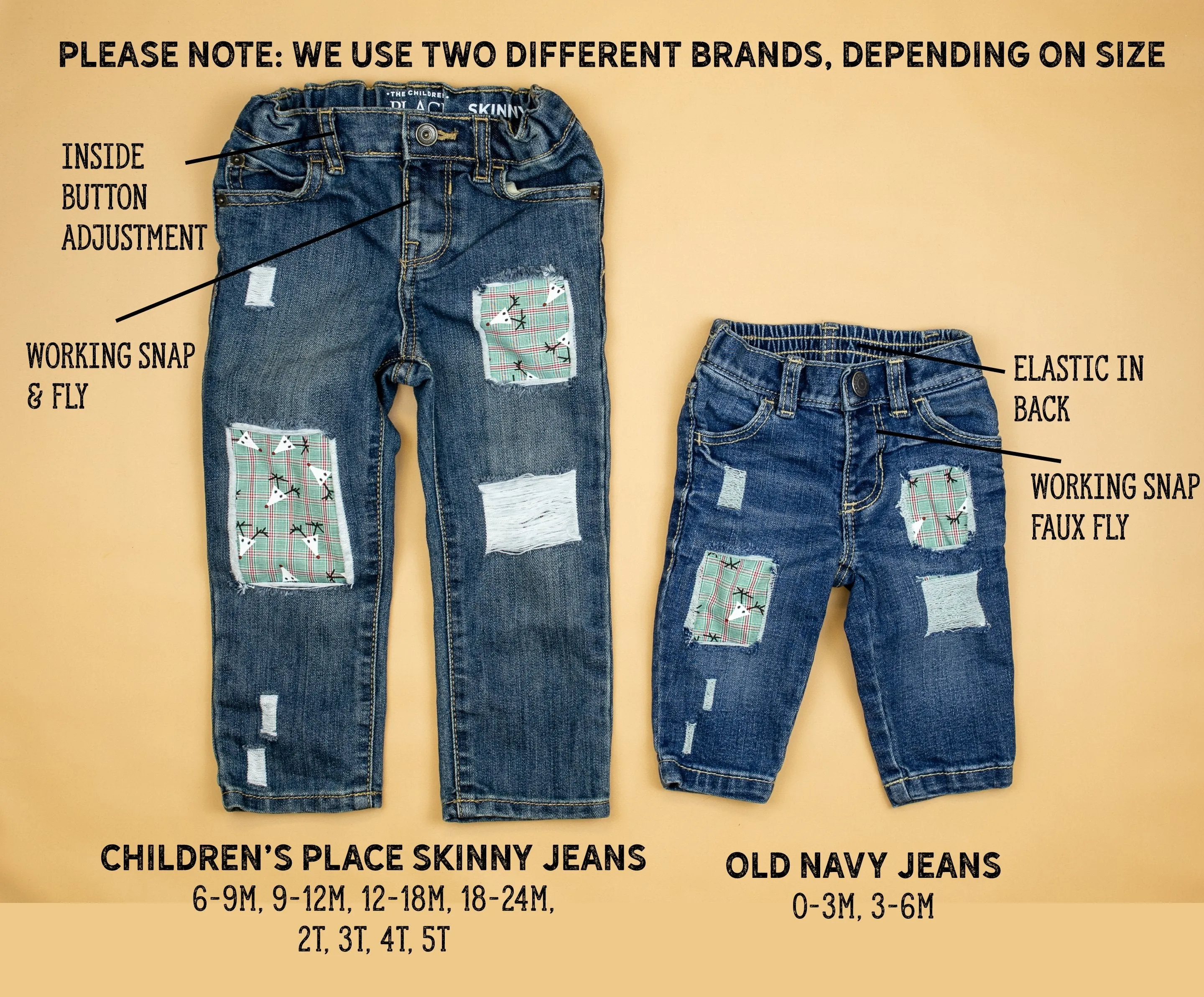 Reindeer Plaid Destroyed Denim (0-3m only)