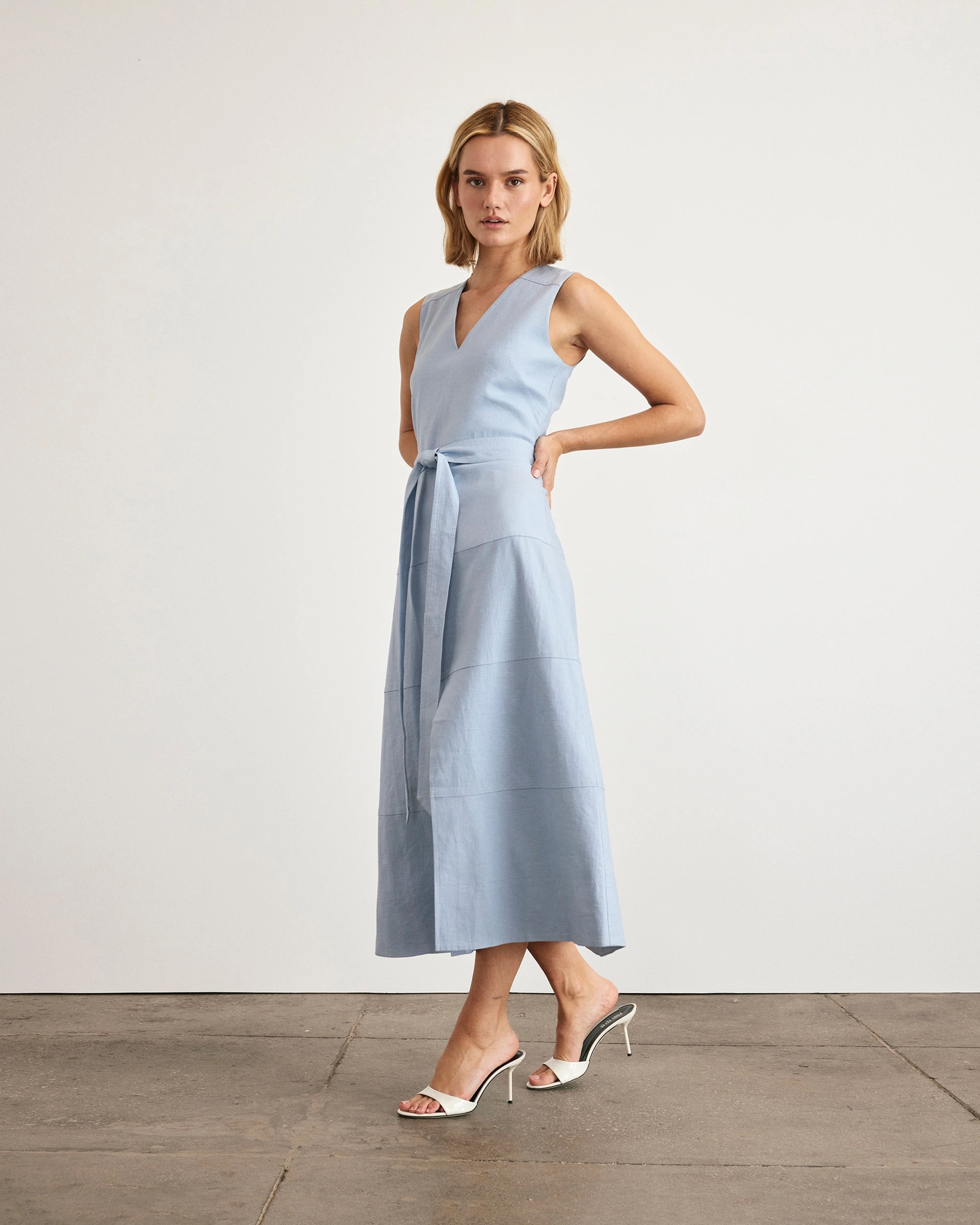 Velvet-Sleeve Reinella Dress