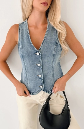 Friction Reducing Finish Did My Part Risen Denim Vest (Medium)
