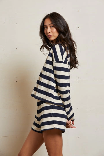MultiPocketDesign Simple Pullover ALISON STRIPE TENESSE JERSEY