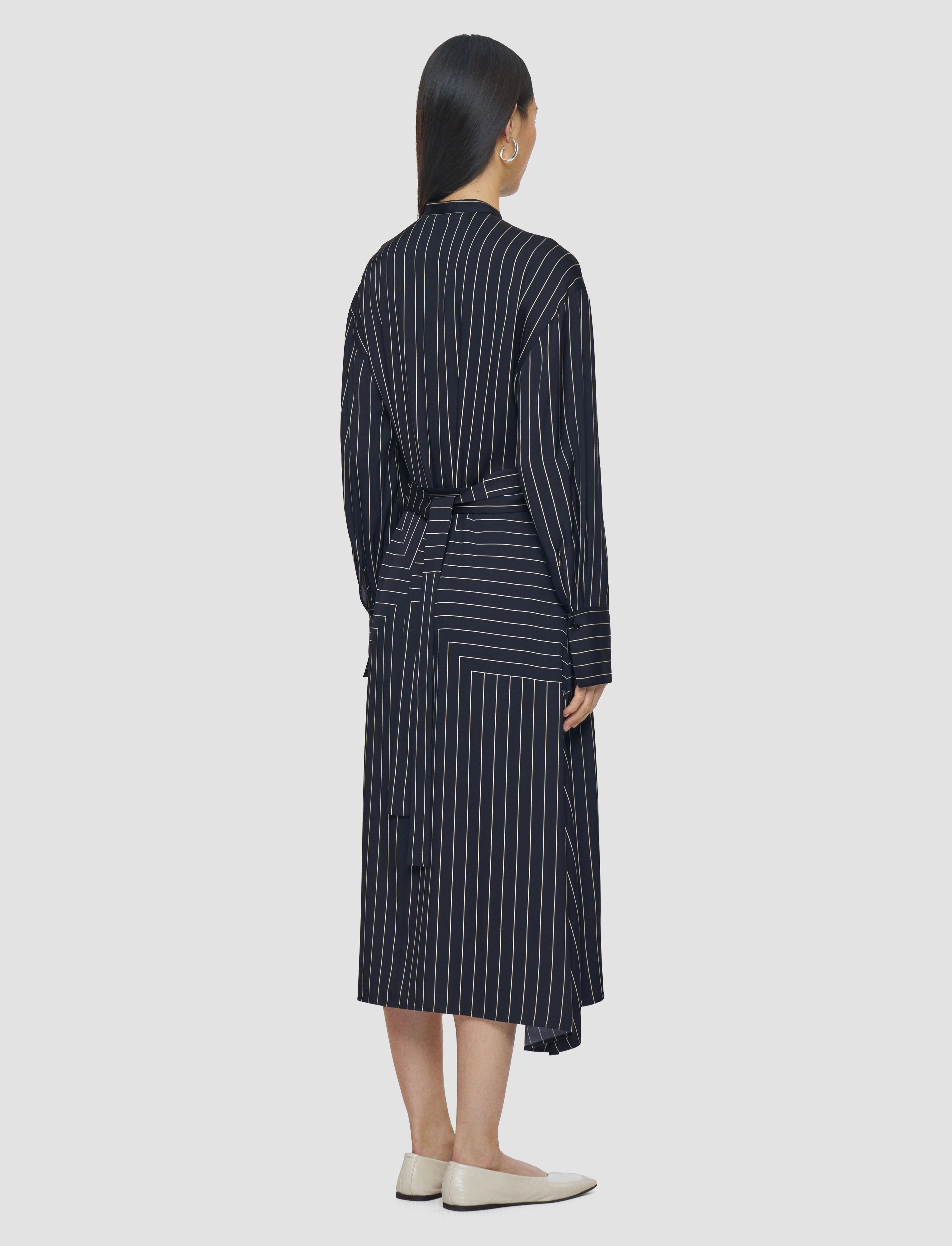 Smooth Curve Orlana Geometric Print Silk Dress