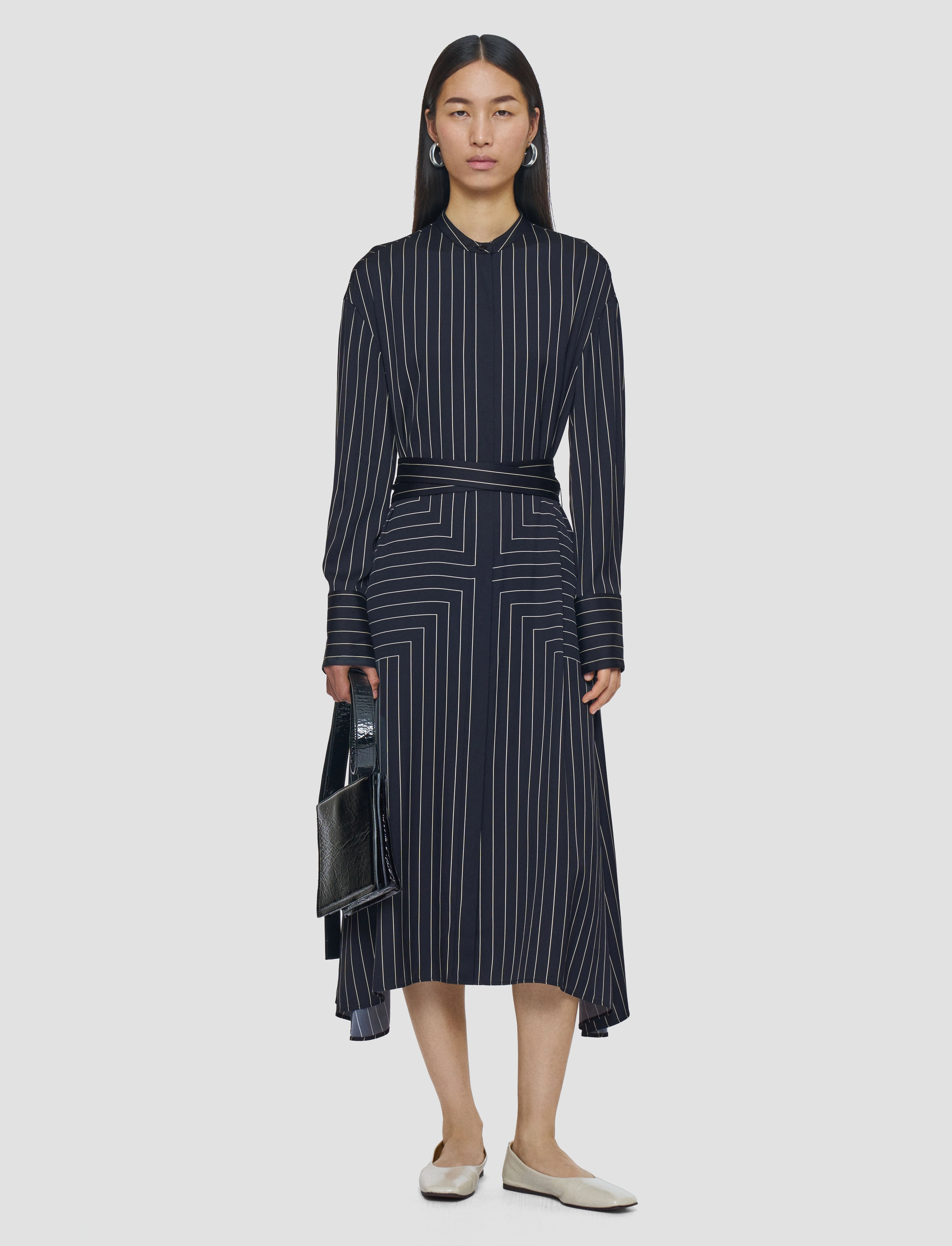 Light Base Orlana Geometric Print Silk Dress