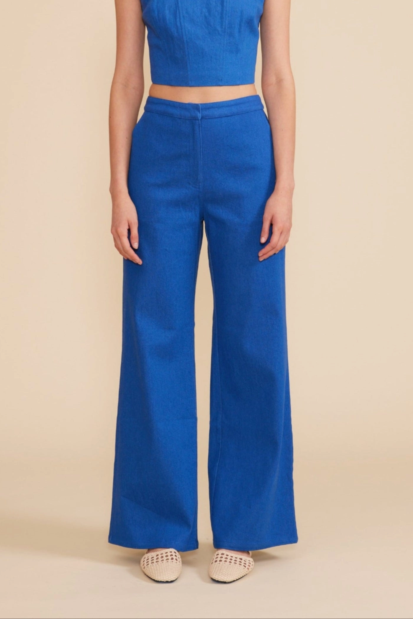 RENNA WIDE LEG BLUE PANTS Stay Flexible