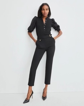 Multi Use Renzo Pant Black With Gold Buttons