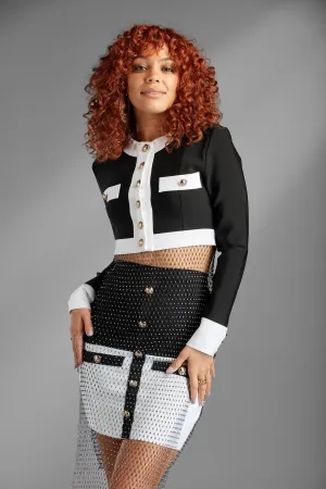 Revealed for Glory Two-Piece Bandage Top and Skirt Suit Set