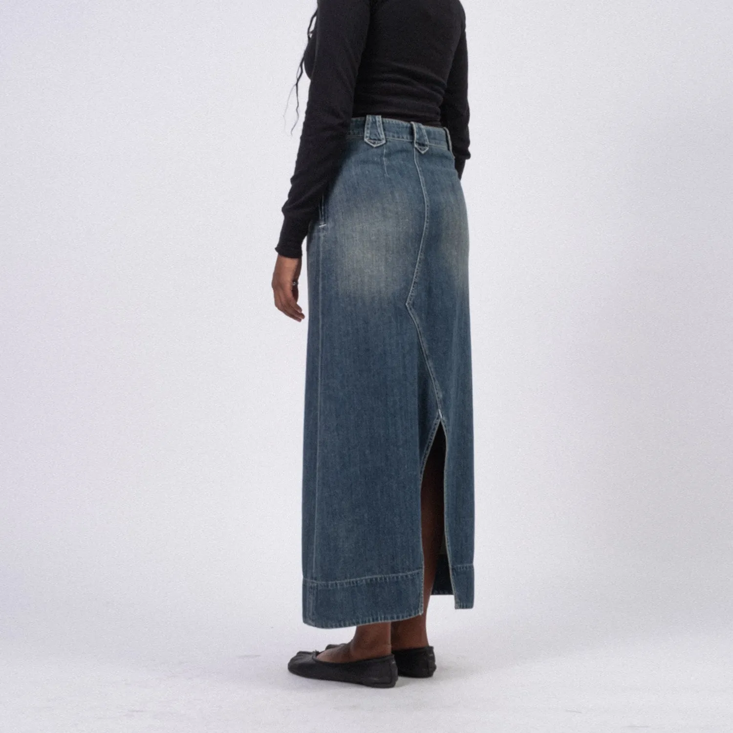 [RHODOLIRION] PS1014 COWBOY SKIRT _ INDIGO